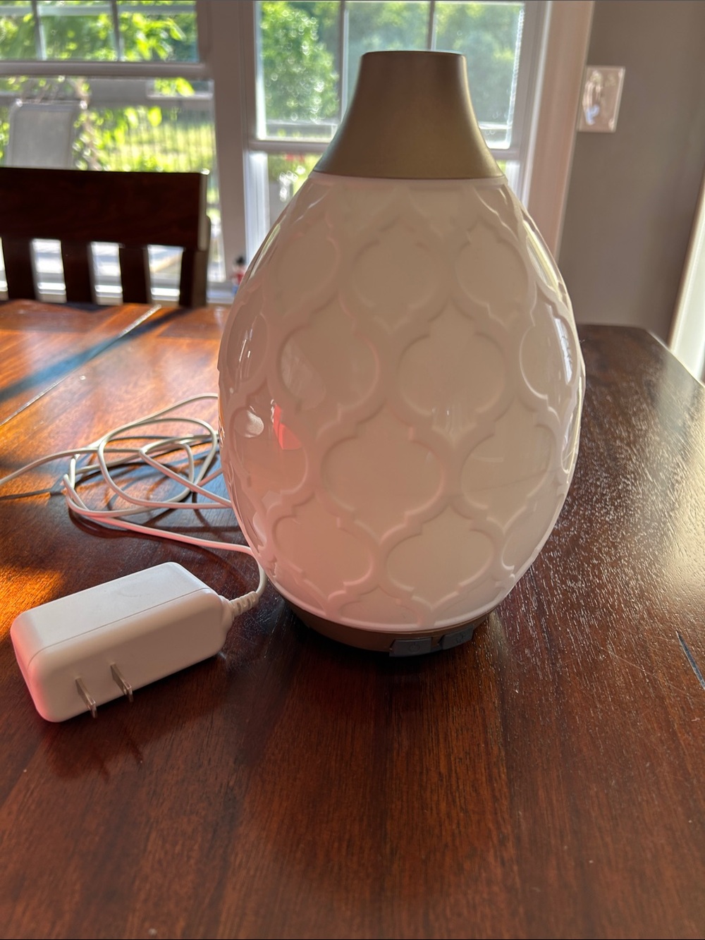 Large Essential Oil Diffuser - White with Gold Top
